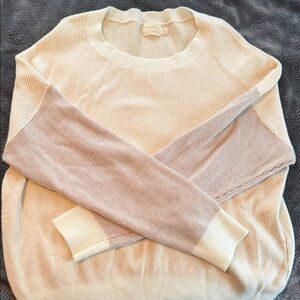 Elegant Cream and Tan Women's Sweater